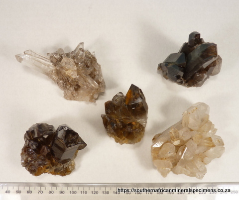 5 quartz crystal groups from the Northern and Western Cape, SA