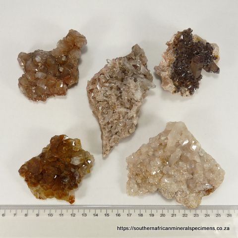 5 quartz specimens from the Northern and Western Cape SA