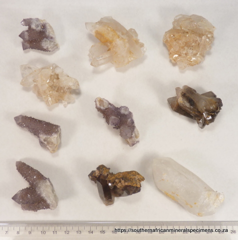 10 quartz specimens from 3 defferent locations 10 quartz specimens from 3 defferent locations