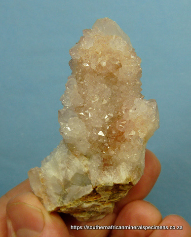 Cactus quartz crystals with yellow iron oxide staining