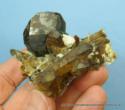 Quartz, schorl and feldspar on matrix