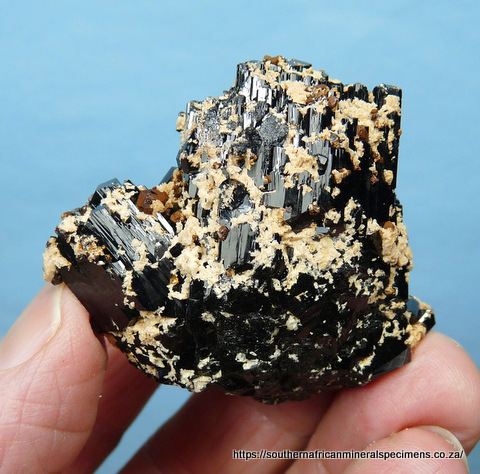 Schorl crystal group with sprinkling of feldspar