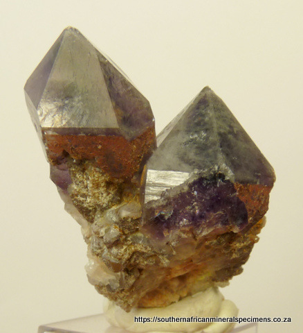 Amethyst quartz crystals on small matrix