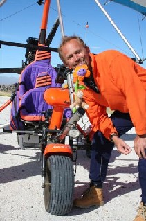 Nico with his microlight aeroplane