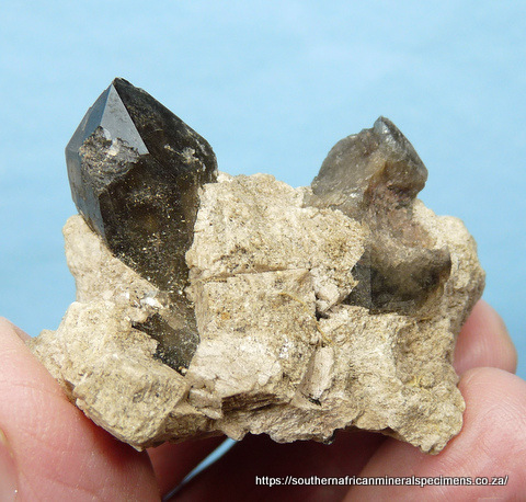 Smoky quartz on feldspar - USA