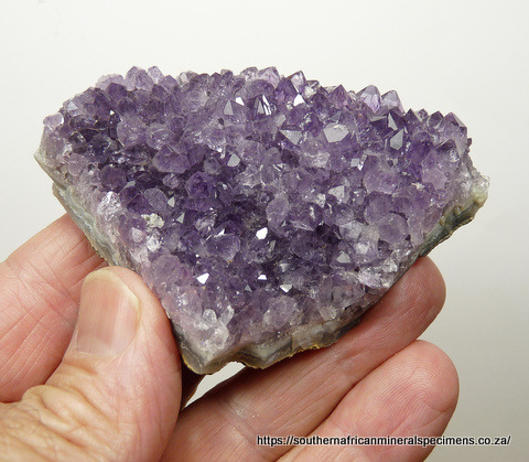 Drusy amethyst quartz crystals on agate matrix