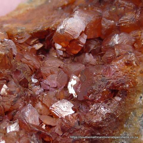 Cobaltoan calcite crystals on matrix