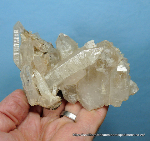 Quartz crystal group with goethite